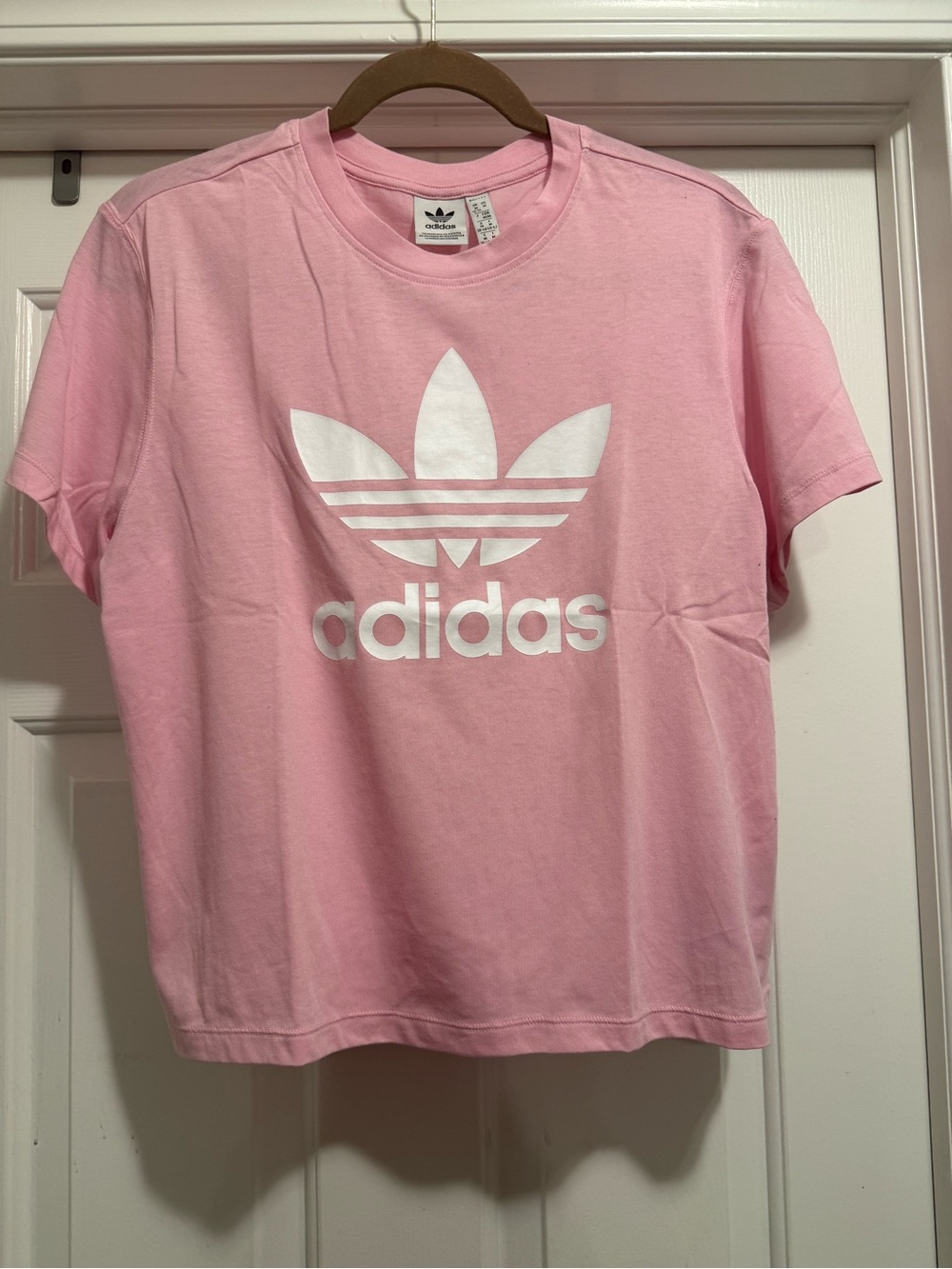 adidas Women’s  Pink Trefoil Logo Tee (Women’s Size: M)